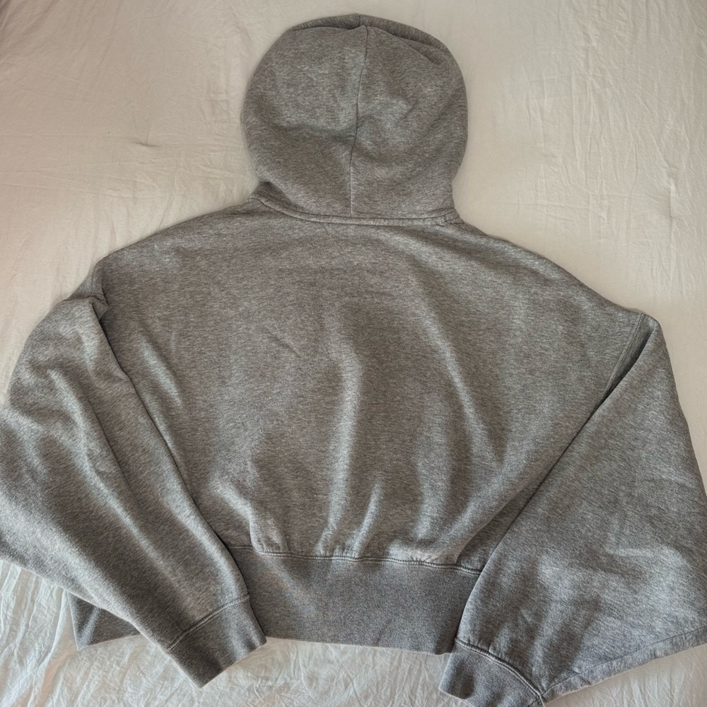 Nike Heather Gray Full-Zip Cropped Hoodie - Picture 4 of 4